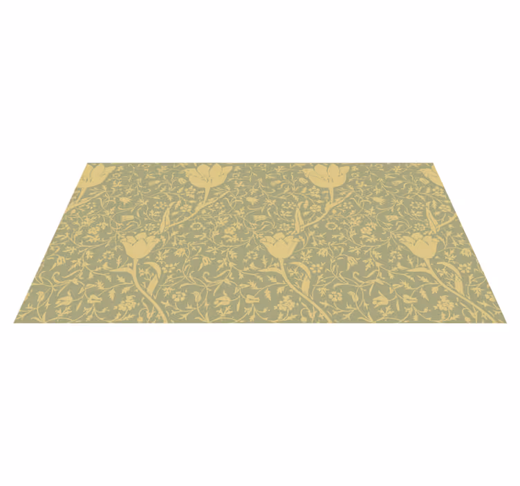 Tapete vinílico flores e plantas estilo dourado e verde - TenStickers