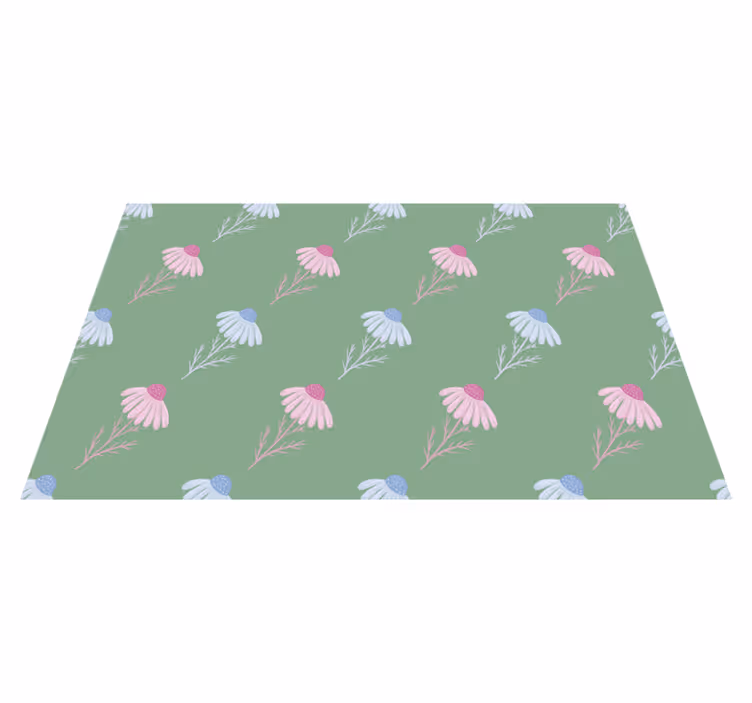 Tapete vinílico flores e plantas padrão margarida camomila - TenStickers