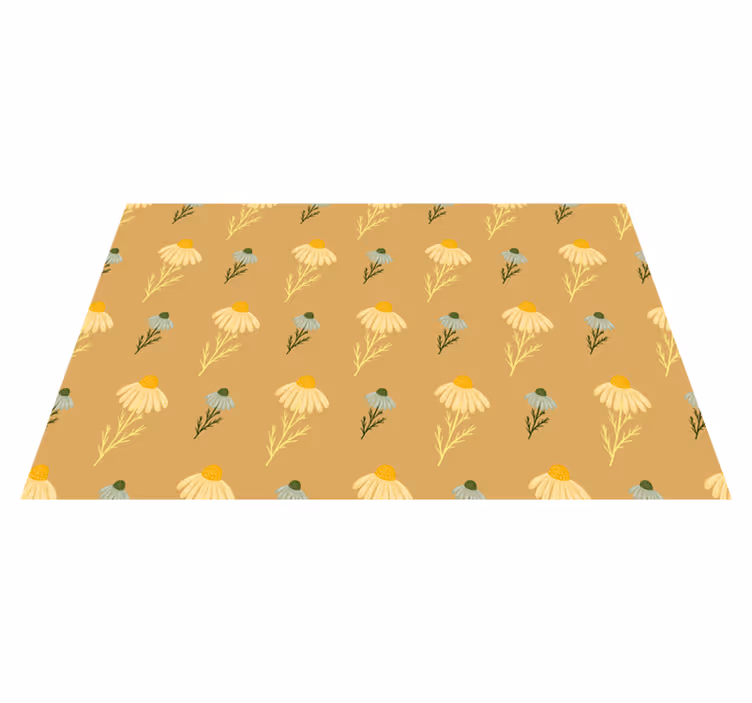 Tapete vinílico flores e plantas padrão flores de camomila - TenStickers