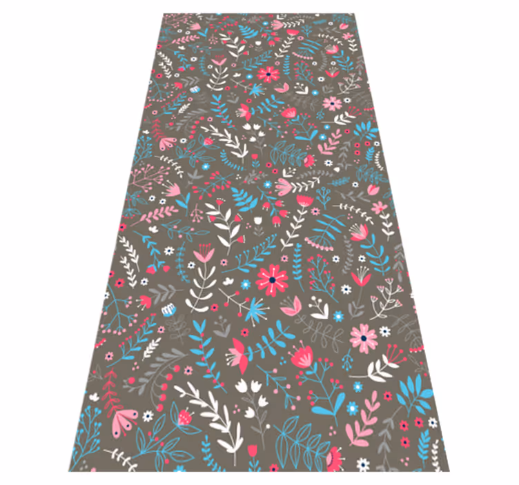 Tapete vinílico flores e plantas estampa floral colorida - TenStickers