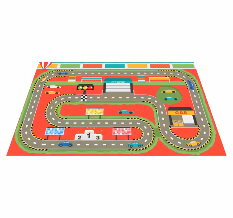 Tapete vinílico de estradas pista de corrida colorida - TenStickers