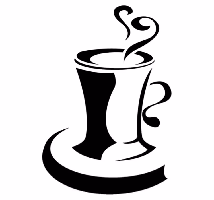 Tapete vinílico cozinha café com coração - TenStickers