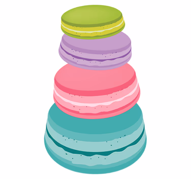 Tapete vinílico cozinha macarrons coloridos - TenStickers