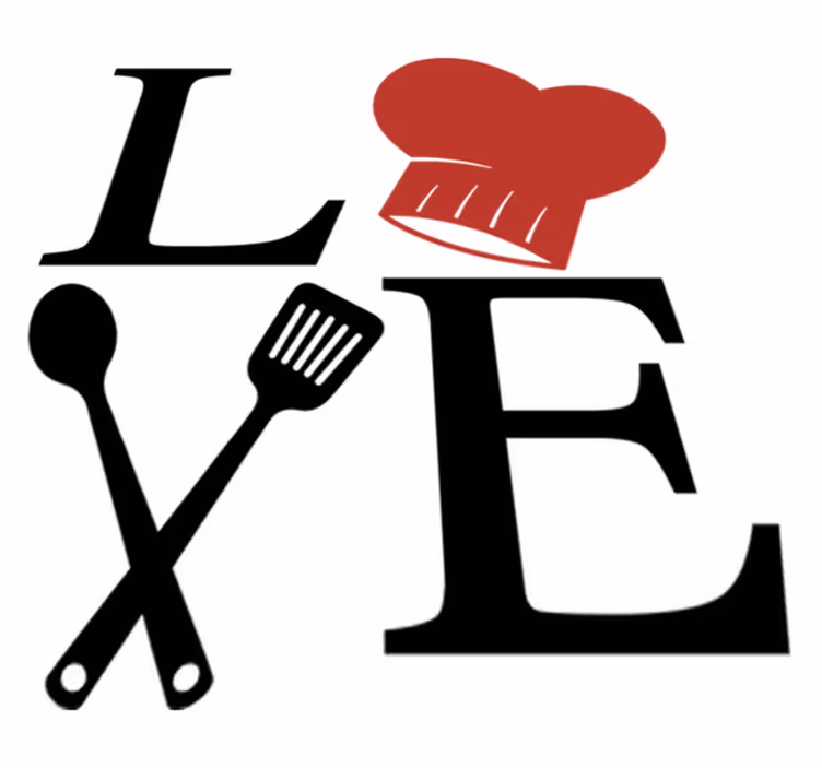 Tapete vinílico cozinha amor de chef - TenStickers