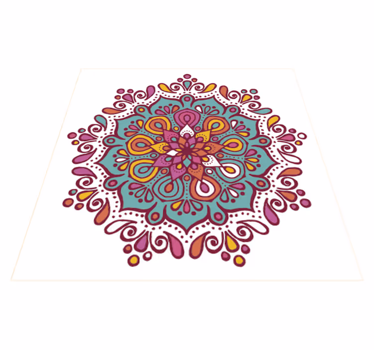 Tapete vinílico cozinha mandala colorida em azulejos - TenStickers