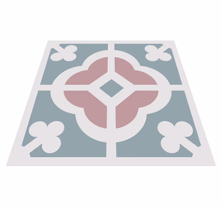 Tapete vinílico cozinha azulejo hidráulico floral - TenStickers