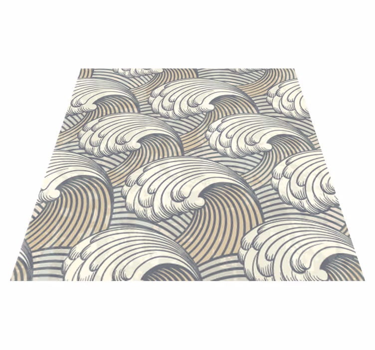 Tapete vinílico para sala de jantar ondas vintage - TenStickers