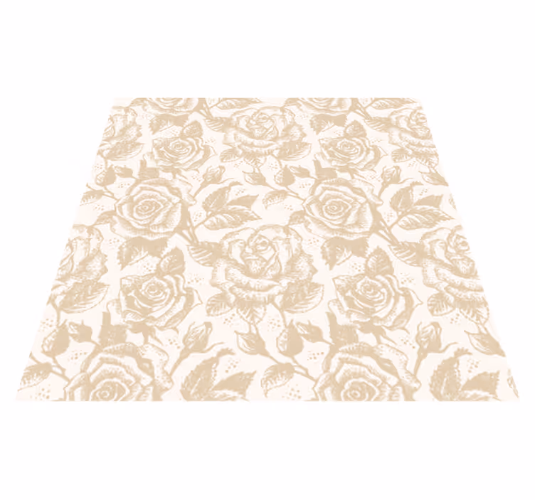 Tapete vinílico para sala de jantar rosas vintage bege - TenStickers