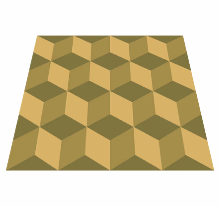 Tapete vinílico para sala de jantar cubos 3d bege - TenStickers
