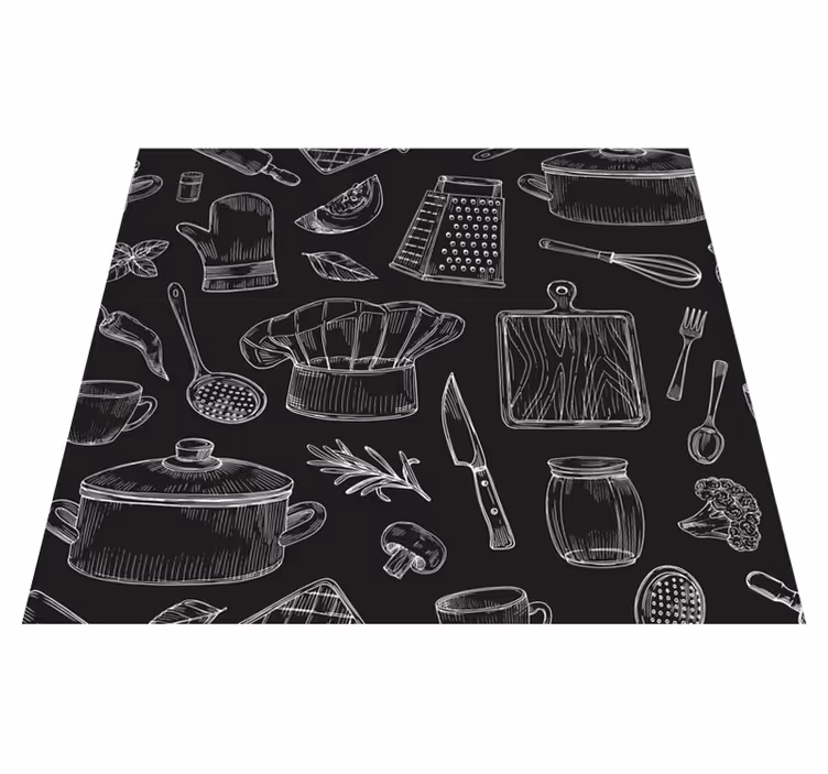 Tapete vinílico cozinha talheres elegantes - TenStickers