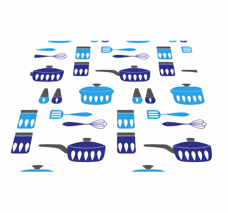 Tapete vinílico cozinha papel de parede utensílios cozinha - TenStickers