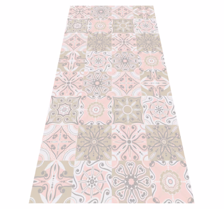 Tapete vinílico cozinha azulejo rosa e cinza - TenStickers