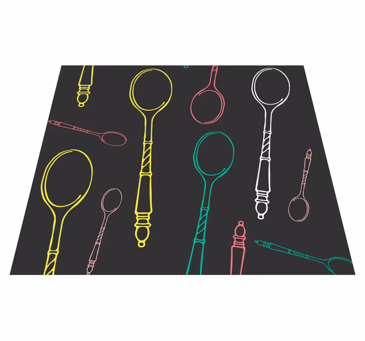 Tapete vinílico cozinha colheres coloridas - TenStickers