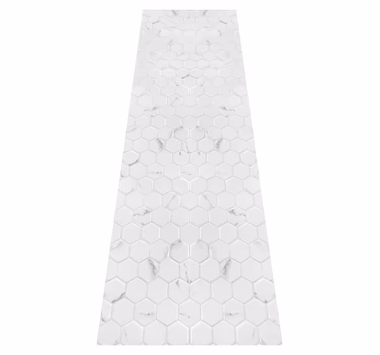 Tapete vinílico cozinha azulejos hexagonais cinza elegante - TenStickers