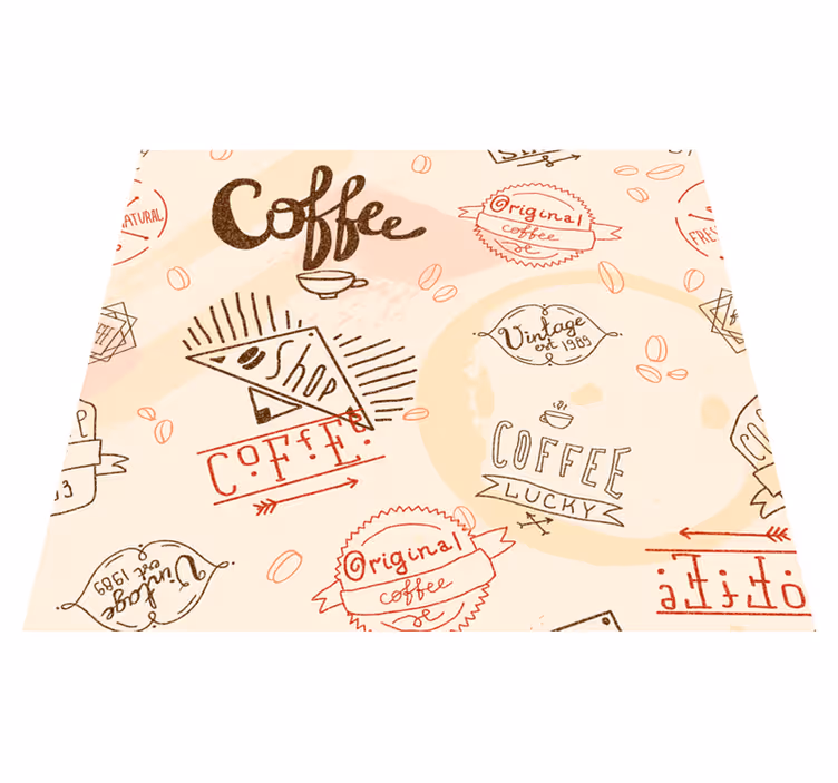 Tapete vinílico cozinha ícones de café - TenStickers
