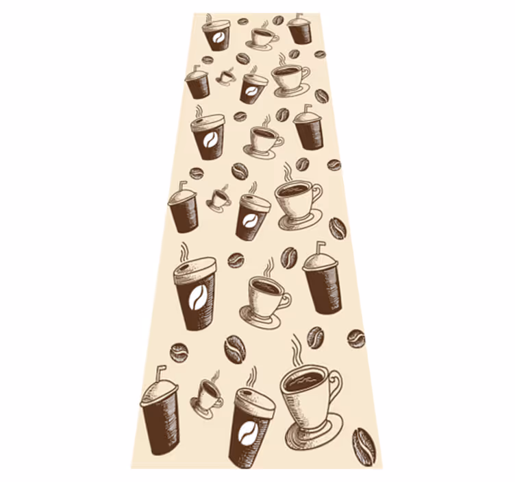 Tapete vinílico cozinha com estampa de canecas de café - TenStickers