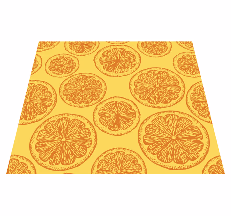 Tapete vinílico cozinha padrão laranja desenhado à mão - TenStickers