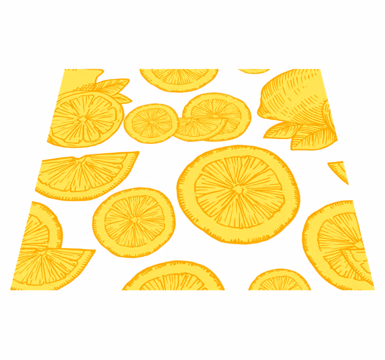 Tapete vinílico cozinha desenho de laranja e limão - TenStickers