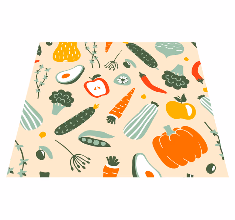 Tapete vinílico cozinha padrão de comida bege - TenStickers