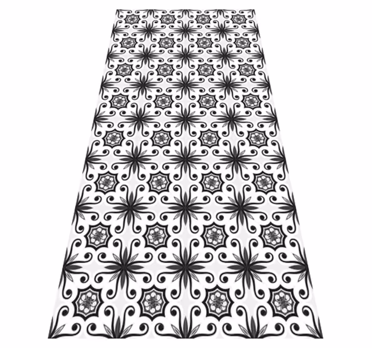 Tapete vinílico cozinha azulejo preto vintage - TenStickers