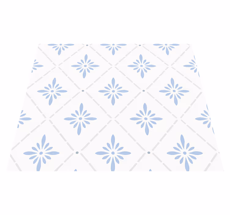 Tapete vinílico cozinha azulejos azuis em losango - TenStickers