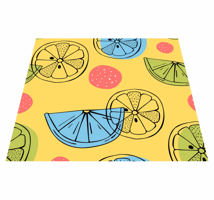 Tapete vinílico cozinha frutas cítricas - TenStickers