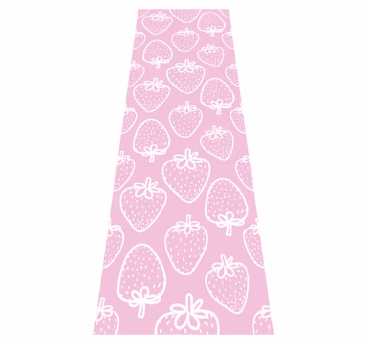 Tapete vinílico cozinha padrão de presente morango rosa - TenStickers