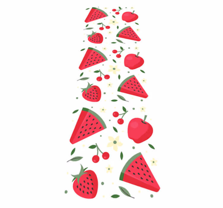 Tapete vinílico cozinha com padrão de frutas variadas - TenStickers