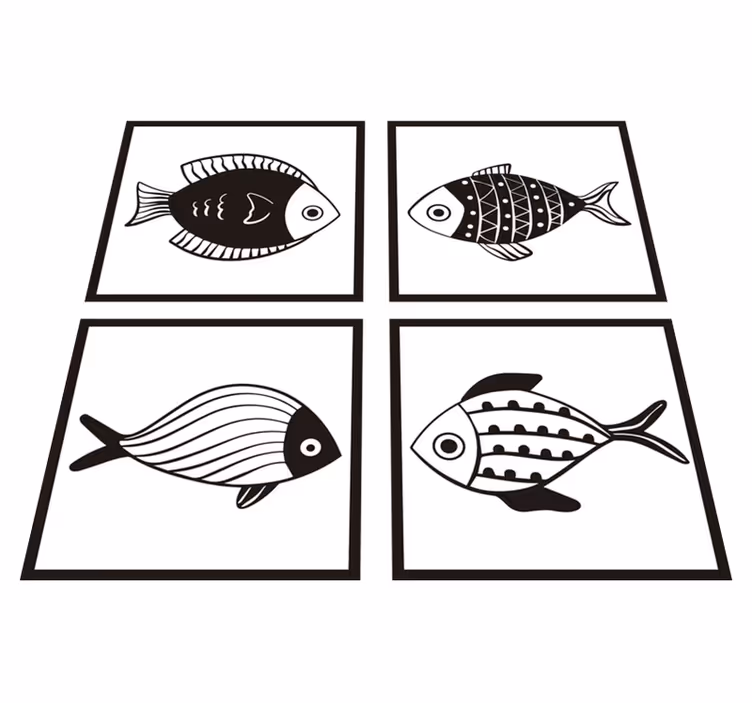 Tapete vinílico casa de banho com padrão de peixes - TenStickers