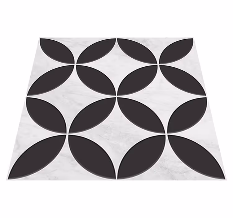 Tapete vinílico casa de banho azulejos florais hidráulicos - TenStickers