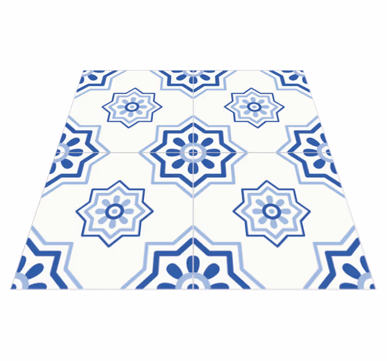 Tapete vinílico casa de banho adesivo azul - TenStickers