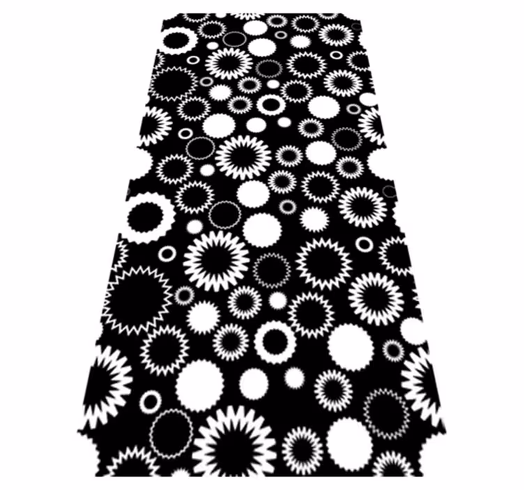 Tapete vinílico casa de banho girassóis preto e branco - TenStickers