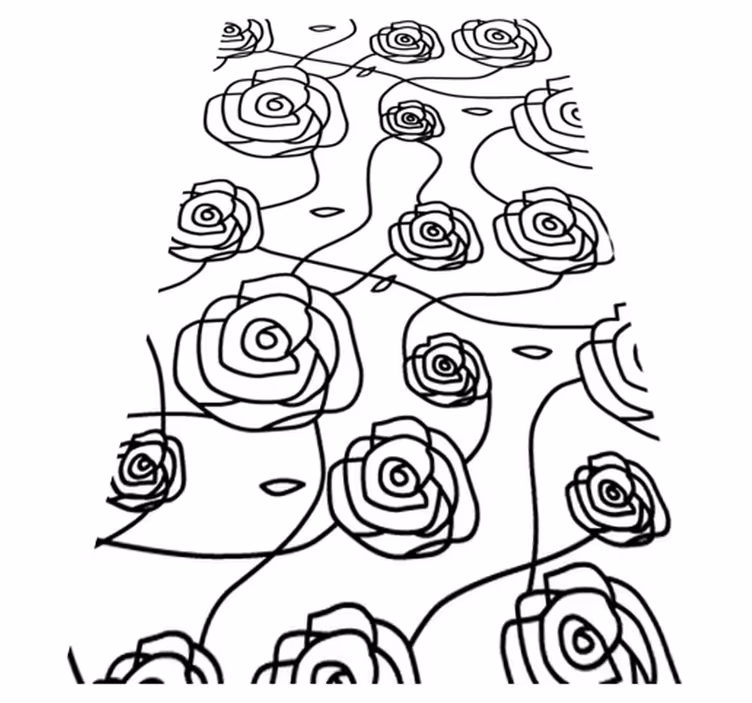 Tapete vinílico casa de banho rosas minimalistas - TenStickers