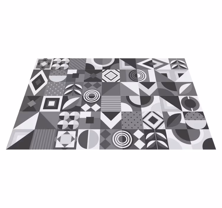 Tapete vinílico casa de banho azulejos geométricos cinza - TenStickers