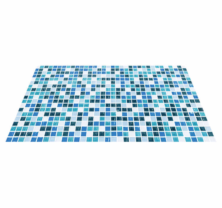 Tapete vinílico casa de banho mosaico azul - TenStickers