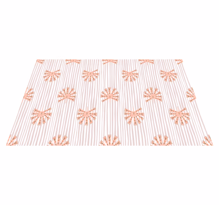 Tapete vinílico flores e plantas flor rosa pastel geométrica - TenStickers