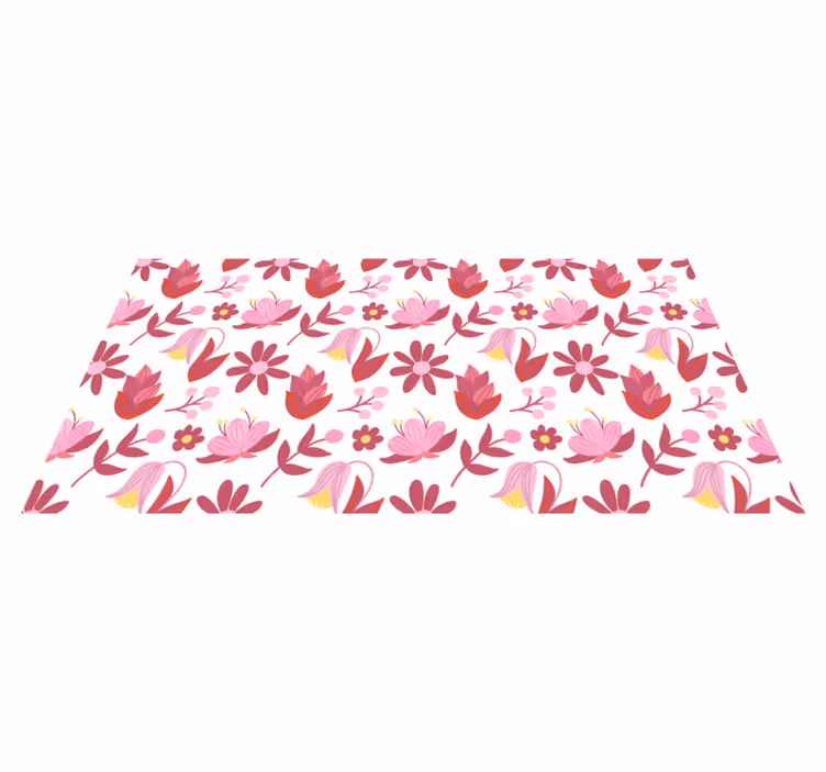 Tapete vinílico flores e plantas arte popular polonesa - TenStickers