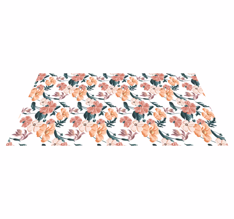 Tapete vinílico flores e plantas padrão de flores em pastel - TenStickers