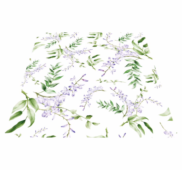 Tapete vinílico flores e plantas lavanda para janela - TenStickers