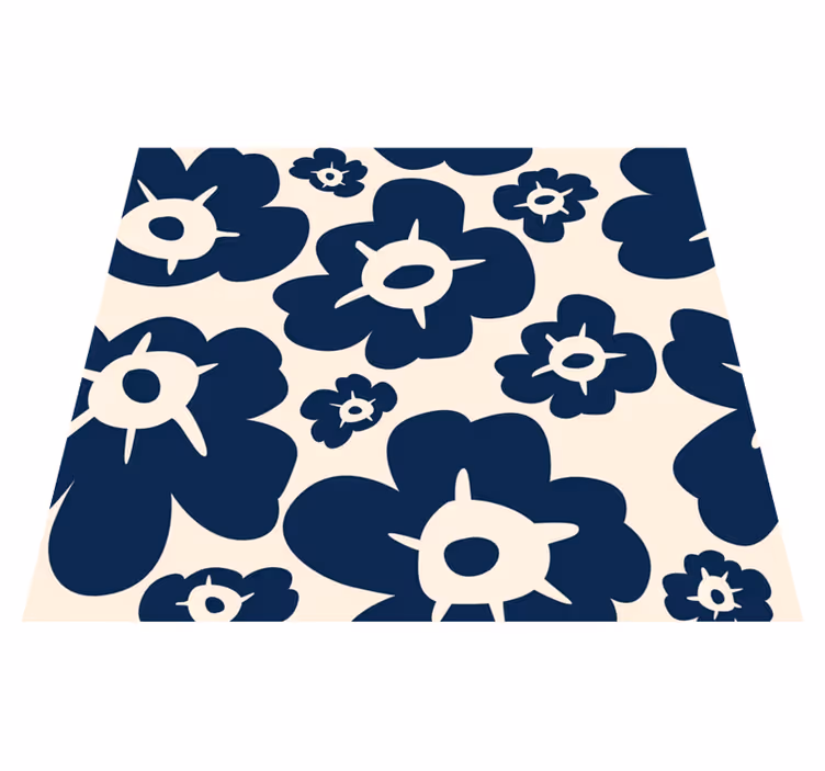 Tapete vinílico flores e plantas papoila azul escura - TenStickers