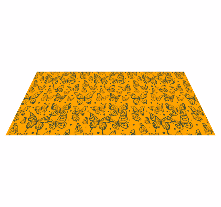 Tapete vinílico flores e plantas fundo de plantas borboleta - TenStickers