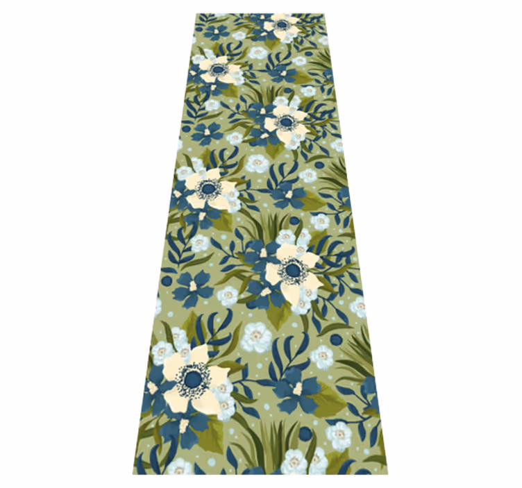 Tapete vinílico flores e plantas padrão natural floral - TenStickers