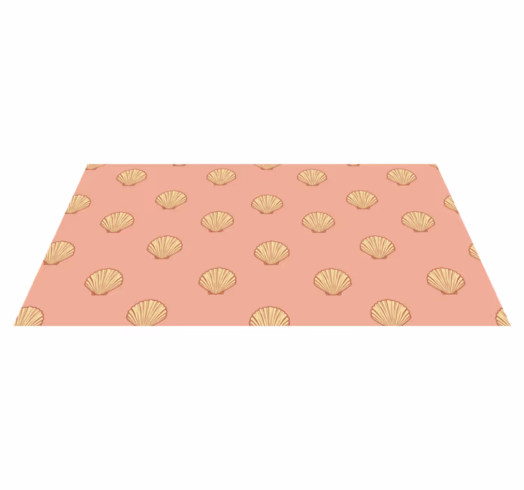 Tapete vinílico flores e plantas com padrão de conchas - TenStickers
