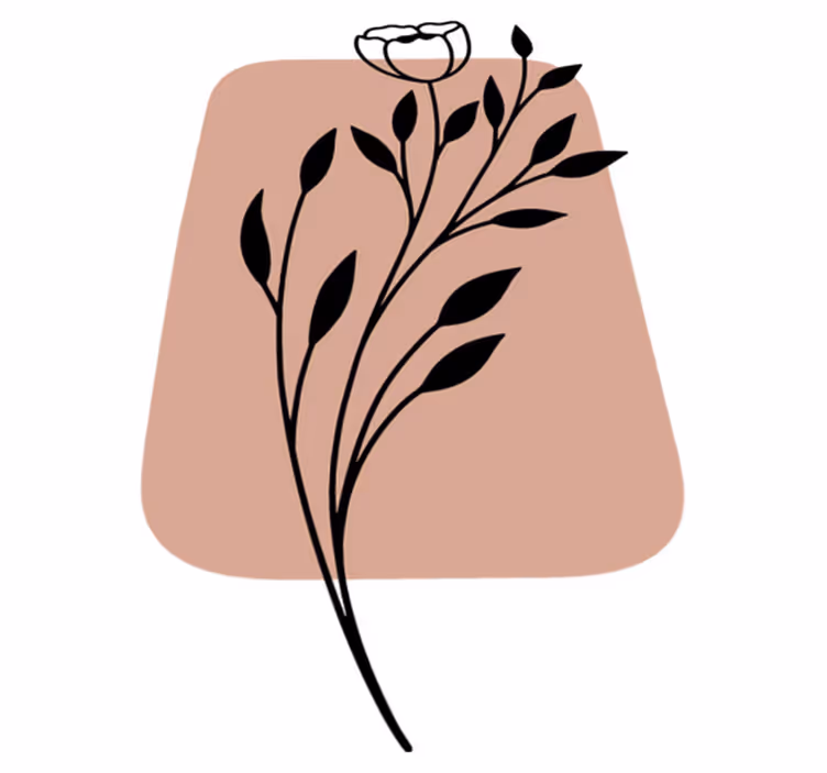 Tapete vinílico flores e plantas acento floral estiloso - TenStickers