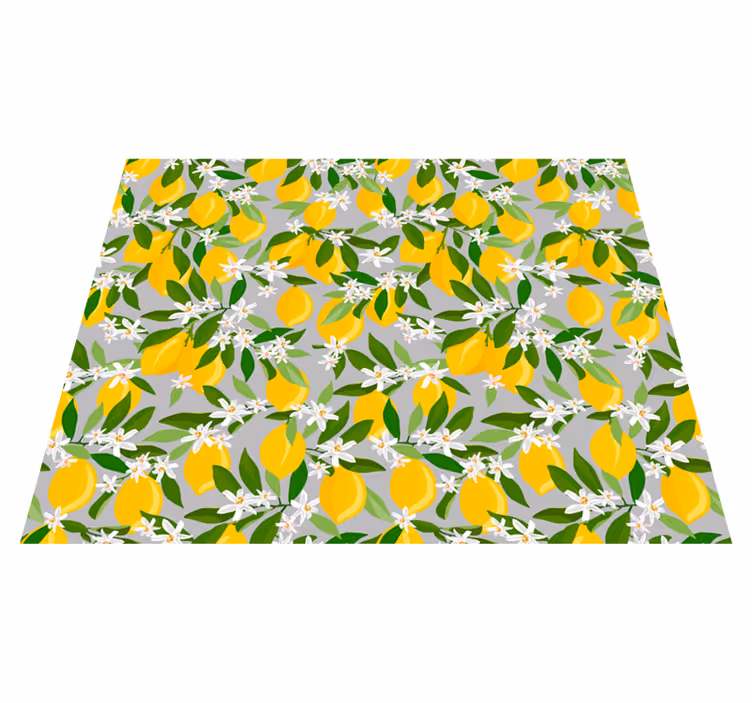 Tapete vinílico flores e plantas padrão flor de limão - TenStickers