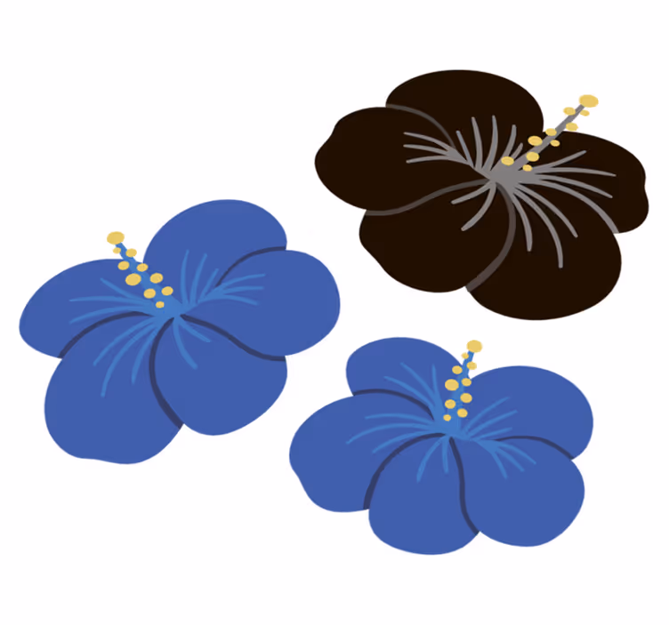 Tapete vinílico flores e plantas arranjo floral de hibisco - TenStickers