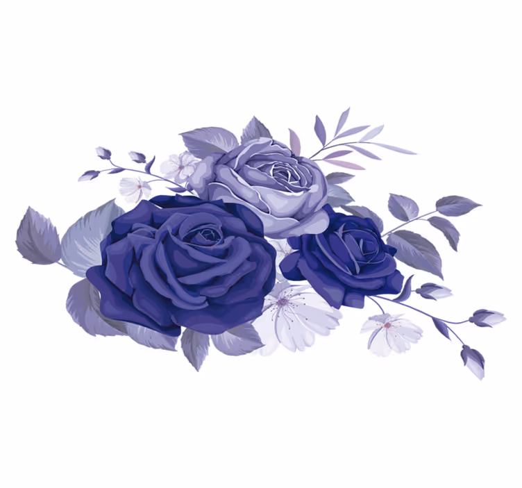 Tapete vinílico flores e plantas rosas roxas elegantes - TenStickers