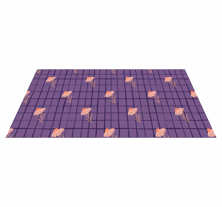 Tapete vinílico flores e plantas motivo floral roxo - TenStickers