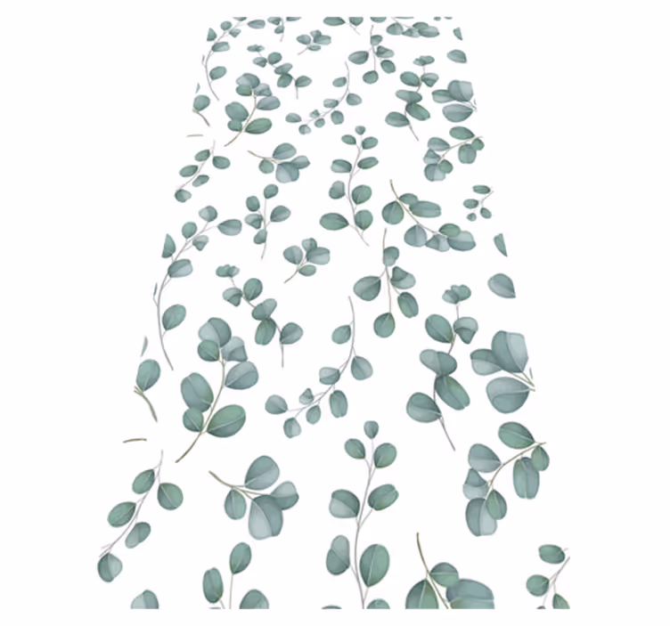 Tapete vinílico flores e plantas em design de eucalipto - TenStickers