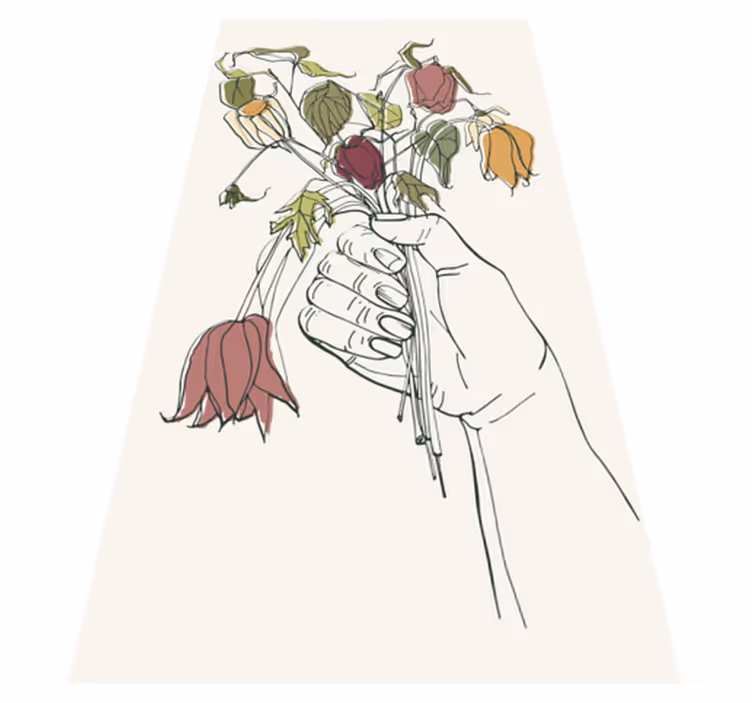 Tapete vinílico quarto flores à mão - TenStickers
